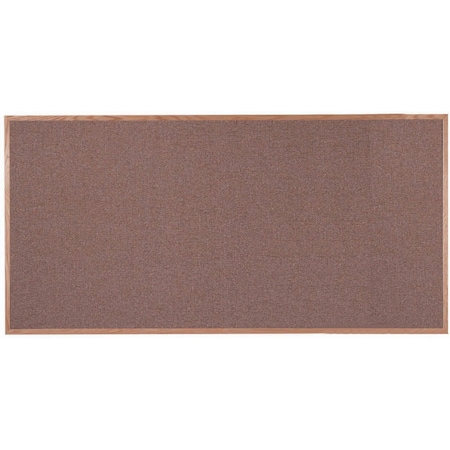 Aarco Designer Fabric Bulletin Board w/ an Oak Frame, Frame: Clear Lacquer, Board: Rose Quartz 48''Hx96''W OF4896003