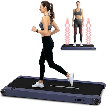 Squatz 2-in-1 Walking Pad Treadmill with Vibration Plates, Compact Under Desk Walking Pad with Remote SQWPV15BL
