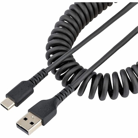 Startech.Com 20IN USB A TO C CHARGING COILED CABLE BLACK R2ACC-50C-USB-CABLE