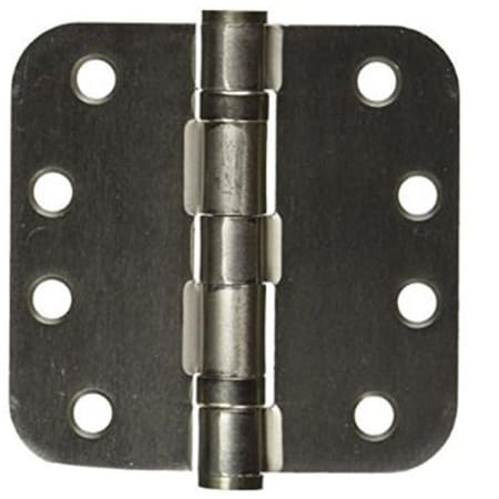 Patioplus 4 x 4 in. Ball Bearing Corners Mortise Hinge - Pair, 0.625 in Radius - Antique Nickel PA945753