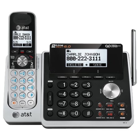 At&T Cordless Phone, 2-Line, Dual CID/Call Waiting ATTTL88102