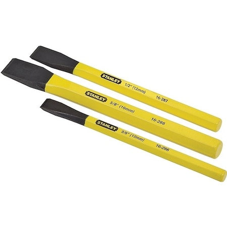 Stanley 16298 Cold Chisel Kit, 3Piece, PowderCoated, Yellow FMHT16553