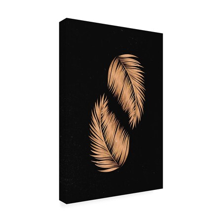 Trademark Fine Art Outdoor Canvas Art - Sarah Manovski 'Golden palms black copper 2' Wall Art for Patios, or Gardens 1X22610-OC1219WR