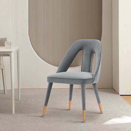 Manhattan Comfort Modern Neda Velvet Dining Chair in Grey DC081-GY