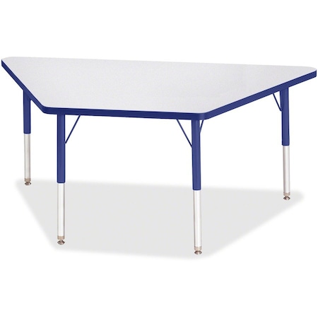 Jonti-Craft Berries Trapezoid Activity Tables, 30 in. x 60 in., E-height, Freckled Gray/Blue/Gray 6443JCE003