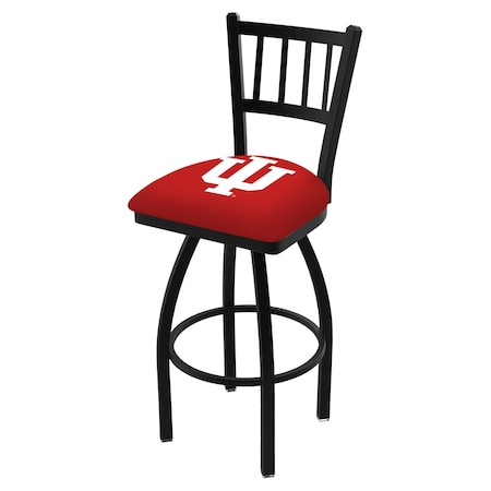 Holland Bar Stool Co 36" Blk Wrinkle Indiana Swivel Bar Stool, Jailhouse Back L01836IndnaU