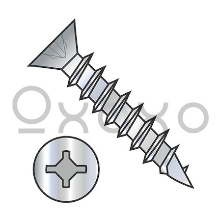 Oxoxo 6X3/4 Square Phillips Drive Flat Head no Nibs Deep Thread Wood Screw Full Thd ZincBake, 12000PK 504490