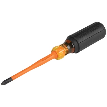 Klein Tools Slim-Tip Insulated Screwdriver, No 2 Phillips, 4-Inch Round Shank 6934INS