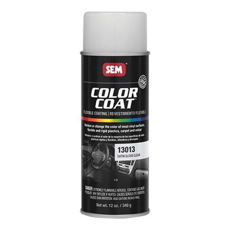 Sem Color Coat Specialty Flexible Coating, 16 oz, Clear, 24 hr at 70 deg F Curing, Aerosol 13013