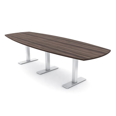 Skutchi Designs Arc Boat Conference Table With Power, 48 in W, 120 in L HAR-ABOT-48X120-T-H3041-NA