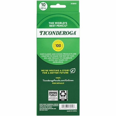 Dixon Ticonderoga Sharpened No 2 Pencils, Assorted, 10PK DIX13910