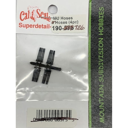 Cal Scale HO Scale 5 Line Plastic Model MU Hose, 4PK CAL726