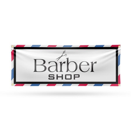 Signmission Barber Shop, 18 Inch x 48 Inch, Vinyl Banner B-30479