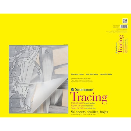 Strathmore 300 Series Tracing Pad, Tape Binding, 50 Sheet, 19x24 inch P370-19-1