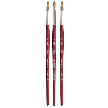 Princeton Velvetouch Filbert Brush, Synthetic Bristles, Short Handle Mixed Media, Size 4, 3PK P3950FB4