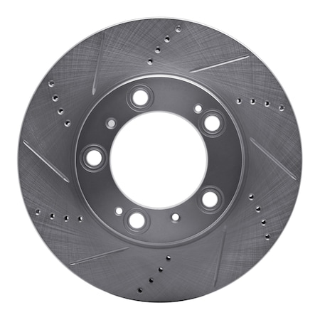Dynamic Friction Co DFC Brake Rotor - Drilled and Slotted - Silver 631-02028L