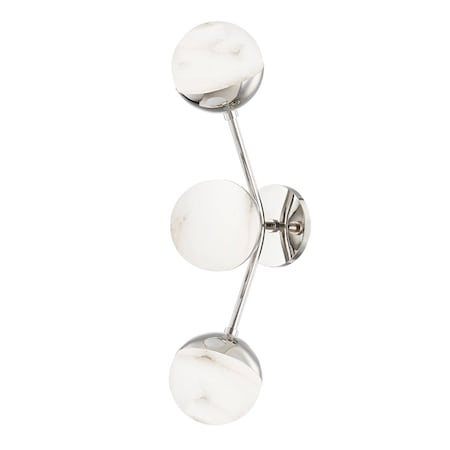 Hudson Valley Lighting Saratoga 3 Light Wall Sconce 5 In. Polished Nickel 2833-PN