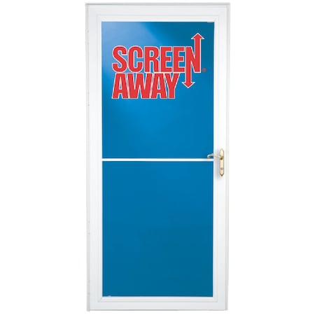 Larson Screenaway Lifestyle 36'' Wx81'' Hx1-3/8'' Thick Wht Full View Aluminum Storm Door 35660032