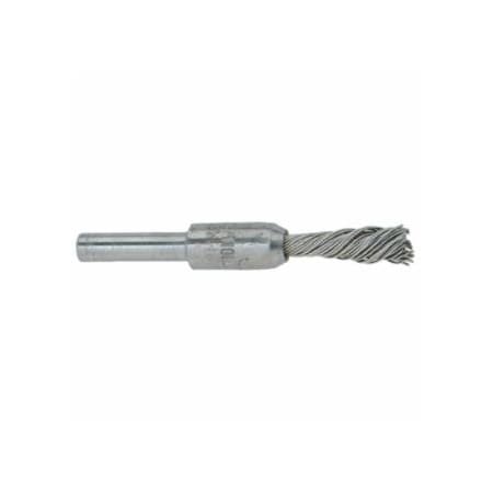 Pferd Singletwist Knot End Brush, 1/4 in dia, 0.006 in Stainless Steel Wire, 20,000 RPM, 10PK 419-83283
