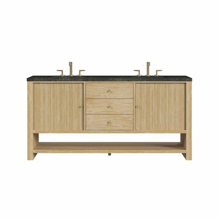 James Martin Vanities Marigot 72" Double Vanity, Sunwashed Oak, w/ 3 CM Phantome Eclos Top D404-V72-SWO-3PHT