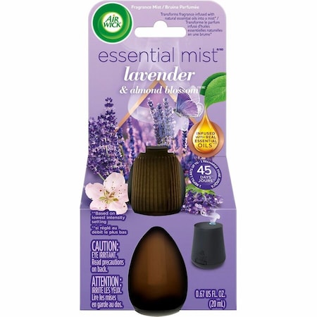 Air Wick Essential Mist Refill, Lavender and Almond Blossom, 0.67 oz Bottle, PK6 98552