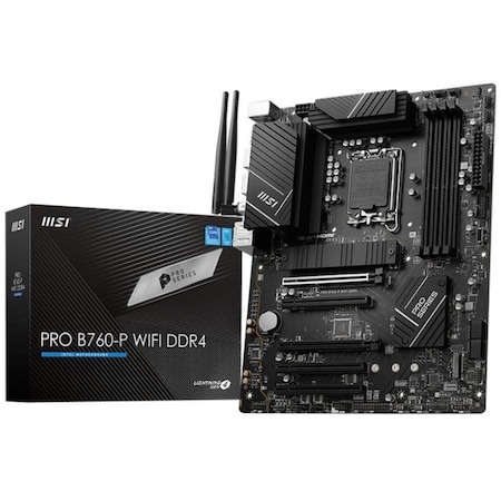 Msi MSI Pro B760-P WIFI DDR4 Gaming Desktop Motherboard - Intel B760 Chipset - Socket LGA-1700 - ATX PROB760PWIFID4