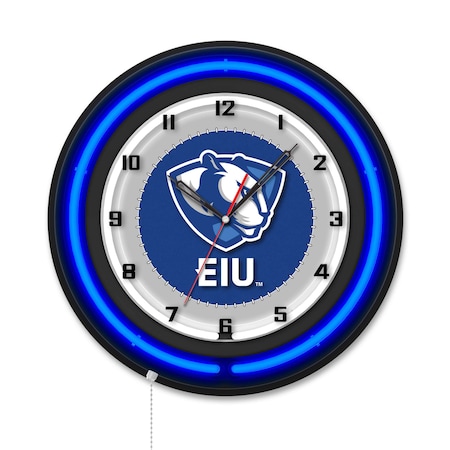 Holland Bar Stool Eastern Illinois University 19 Double Neon Wall Clock Clk19BK