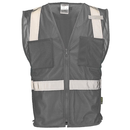 Dome75 Hi-Vis Safety Vest 4X/5X Class Non-ANSI/Enhanced Visibility , Zipper 2 Pockets, 1 Mic Tab DV1281