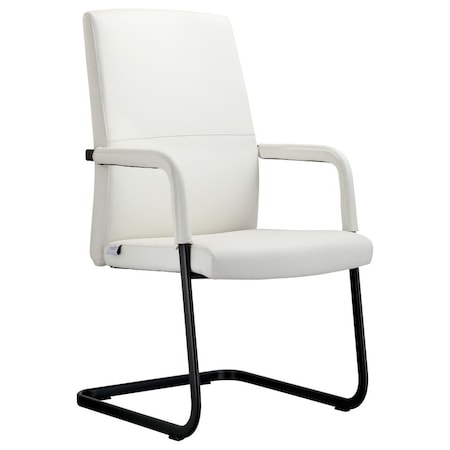 Leisuremod Evander Office Chair in Upholstered Leather and Iron Frame, White EGO23WL