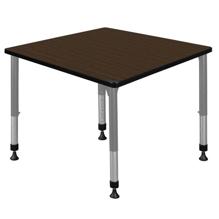 Regency Square Kee Height Adjustable Classroom Activity Table, 42 in W, 42 in L, Neo Walnut TB4242NWAPGY