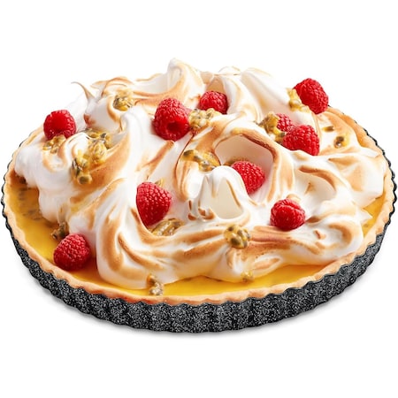 Bakken-Swiss Tart Pan, Quick Release Removable Base, Non-Stick Fluted Edge, Durable Steel BKTACR4