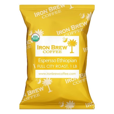 Iron Brew Coffee, Espresso Ethiopia, Bag, Caffeinated, Ground, 1.1 lb OEE1G