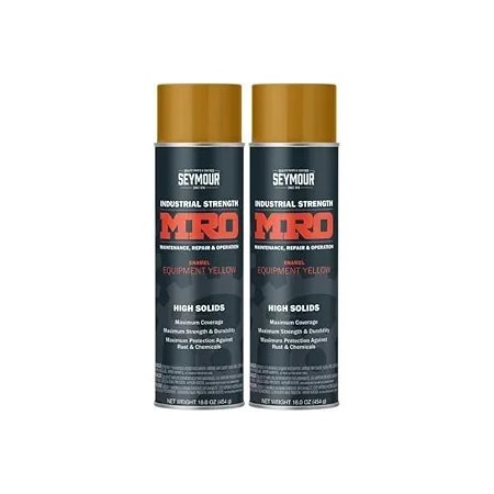 Seymour Midwest MRO Industrial High-Solids Spray Paint, New Equipment Yellow, 16 oz, 6PK 6201443