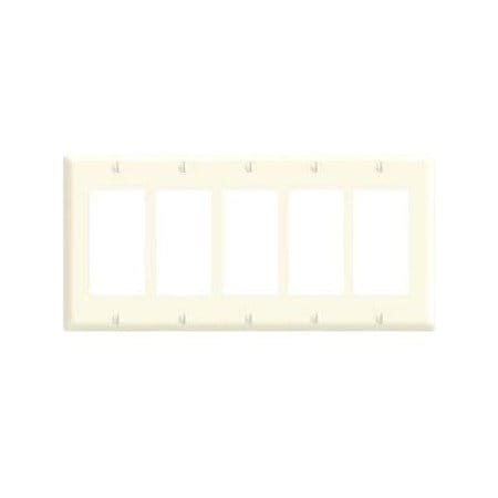 Leviton Decora Wallplate, Standard Size, Gang 5, Brown 80423