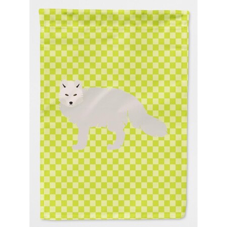 Carolines Treasures White Arctic Fox Green Flag Garden Size BB7703GF