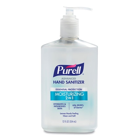 Purell Two-in-One Moisturizing Advanced Hand Sanitizer Gel, Clean Scent, 12 oz Pump Bottle, Clean Scent 3698-12