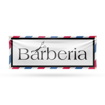 Signmission Barberia, 18 Inch x 48 Inch, Vinyl Banner B-30482