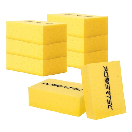 Powertec 8 PK Large Square Grout Sponge - Professional Tile Grout Removal Cleaning Sponge, 8PK 72106-P2N