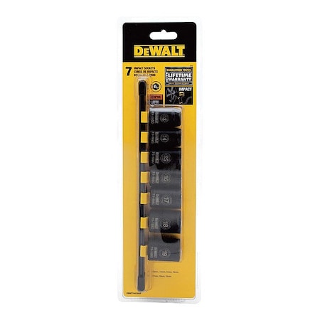 Dewalt Impact Sockets, Metric, 7 pcs DWMT74453OSP