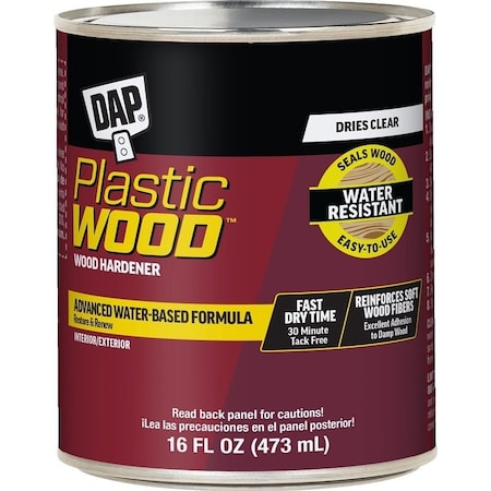 Plastic Wood Hardener, Solid, Natural, 16 oz Can 7079821000