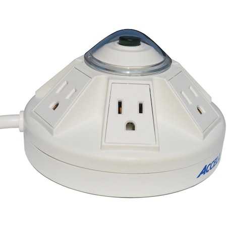 Accell Outlet Strip, Surge, USB, 6 Outlet(s) White D080B-032K