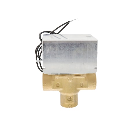 Resideo Valve Zone 3 Way Diverting 3/4' NPT 24Vac 24v spring return brass body 18'' lead manual opener 4cv V8044A1143