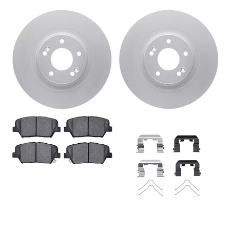 Dynamic Friction Co DFC GEOSPEC Coated Rotors with 5000 Brake Pads - Ceramic and Hardware 4512-03178