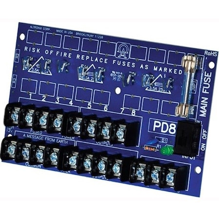 Altronix Power Dist Module 8 Output PTC PD8CB