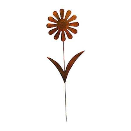 Village Wrought Iron Daisy Rusted Garden Stake RGS-95