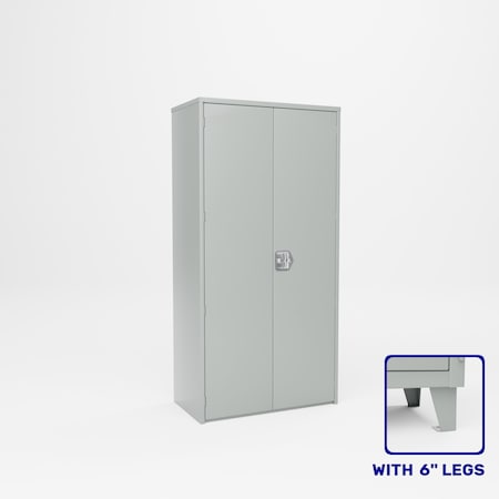 Pucel Double Door Storage Cabinet, 36 in W x 78 in H x 19 in D, 4 Adjustable Shelves, Black HDSC-3672-19-4L-DD