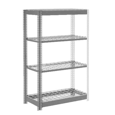 Global Industrial 4 Shelf Standard Duty Boltless Shelving Add On 48"Wx12"Dx60"H, Wire Deck B3153850