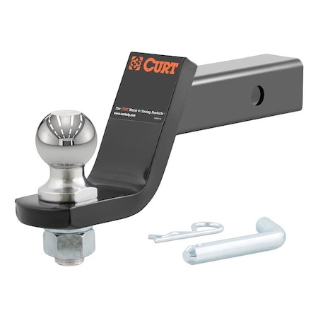 Curt Ball Mount, 8-1/4 in L, 4 in Drop, 2 in Dia Hitch Ball, Powder-Coated 45856
