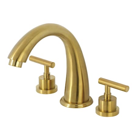 Kingston Brass Two-Handle Deck Mount Roman Tub Faucet, Brushed Brass KS2367CML