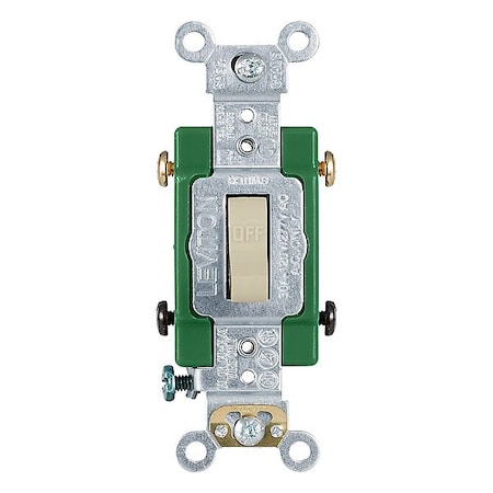 Leviton Wall Switch, 2 hp, Toggle, 30 A, Ivory 3032-2I